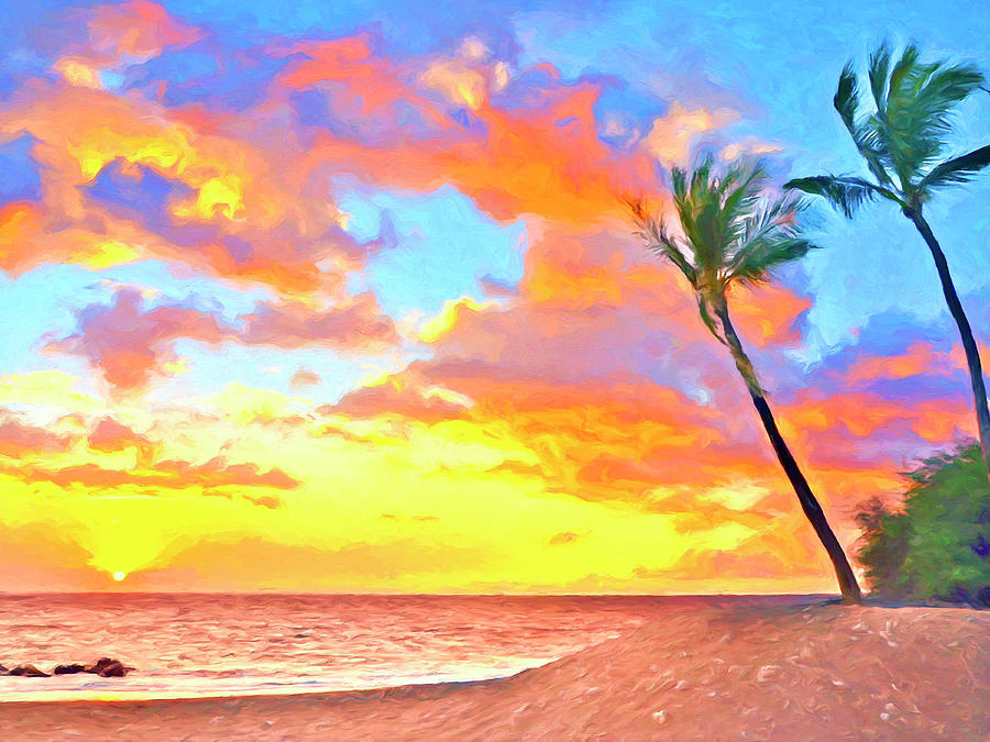 Sunset Near Kawaihae Painting by Dominic Piperata