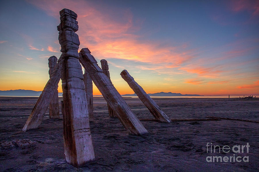 Sunset Near Old Saltair Posts Photograph by Spencer Baugh