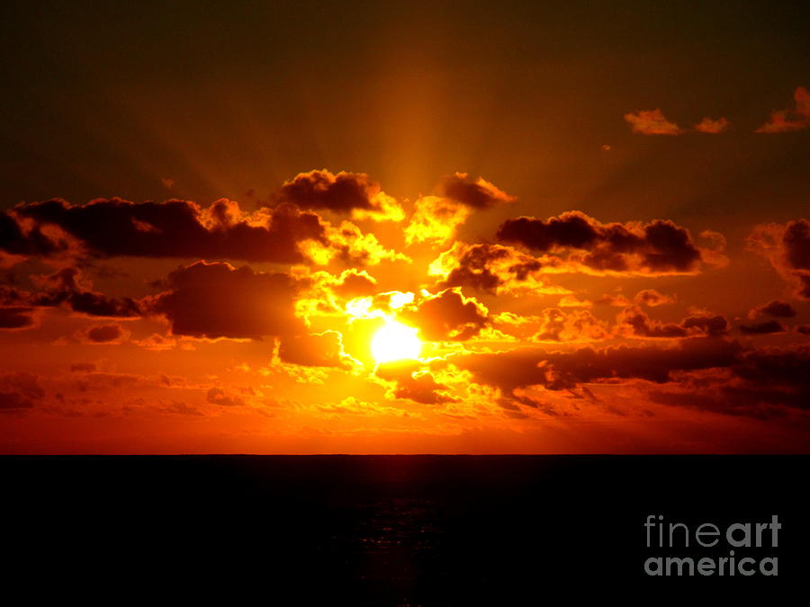 Sunset Ocean 1 Photograph by Randall Weidner