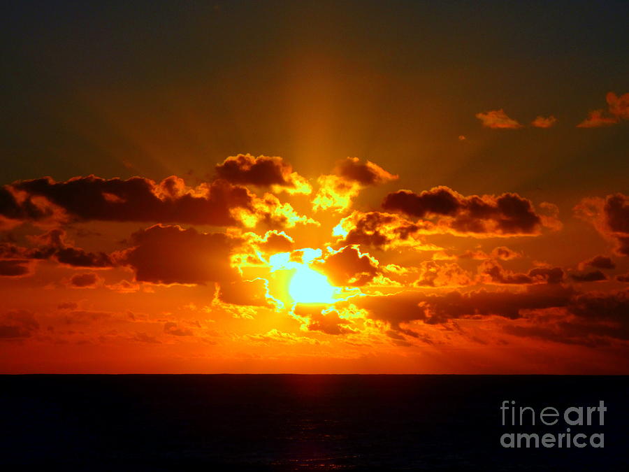 Sunset Ocean 2 Photograph by Randall Weidner
