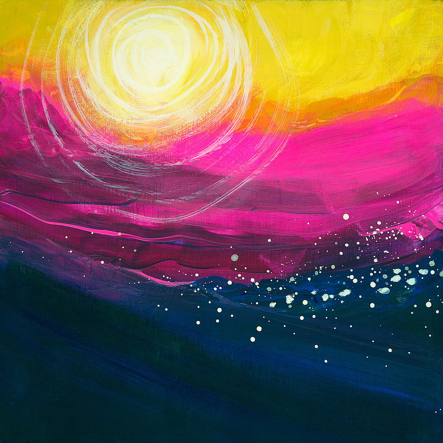 Sunset Ocean Painting by Tonya Doughty