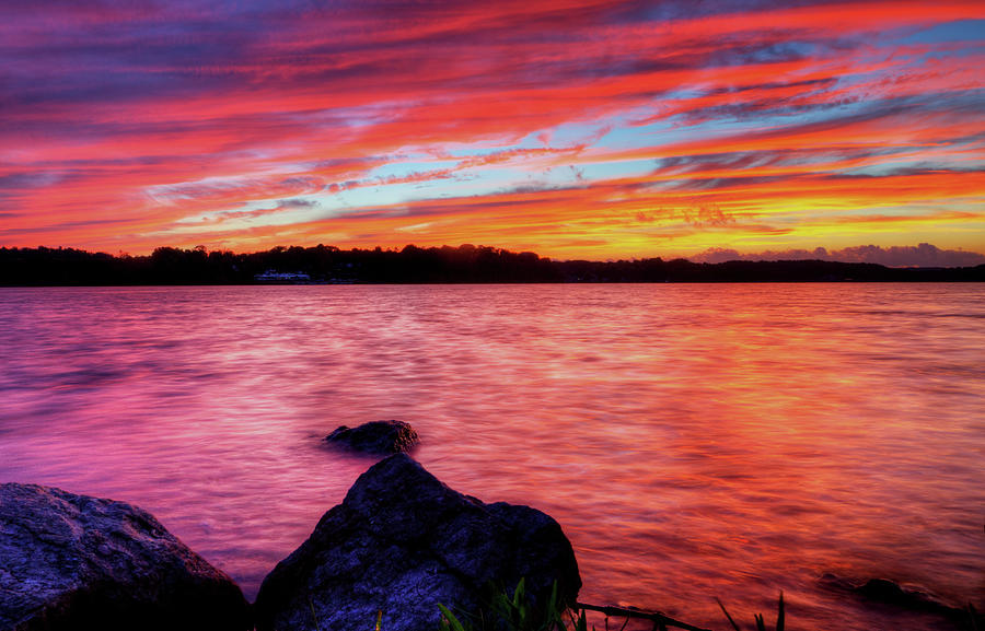 Guilford Lake Photograph - Sunset Of Fire by David Dufresne Guilford Lake Photograph - Sunset Of Fire by David Dufresne
