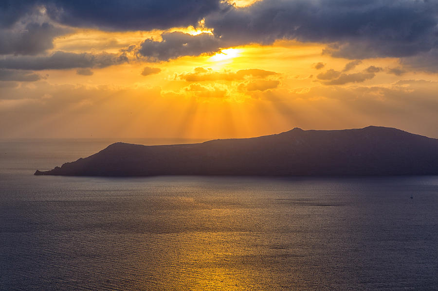 Sunset on the Aegean Sea 3 Photograph by Kathy Adams Clark