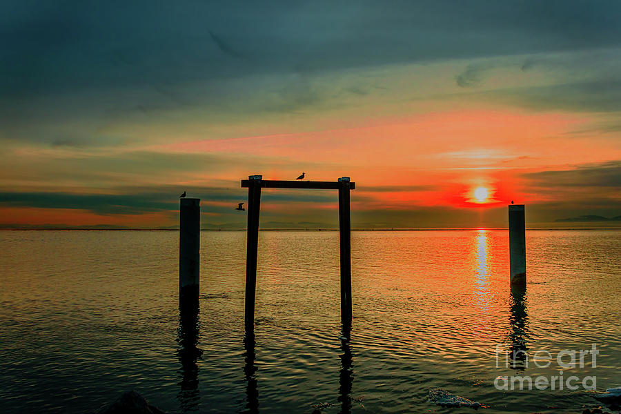 View Of Sunset From The Garry Point Park, Richmond Bc, Canada Photograph