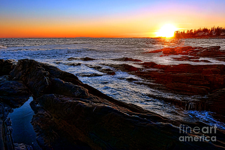 Sunset off Pemaquid Point Photograph by Olivier Le Queinec