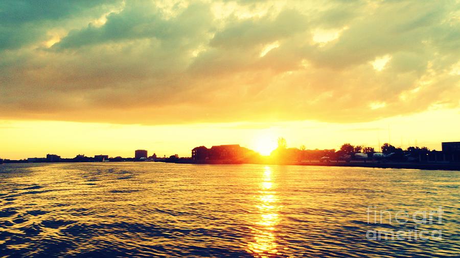 Detroit Photograph - Sunset off the Water by Johari Smith