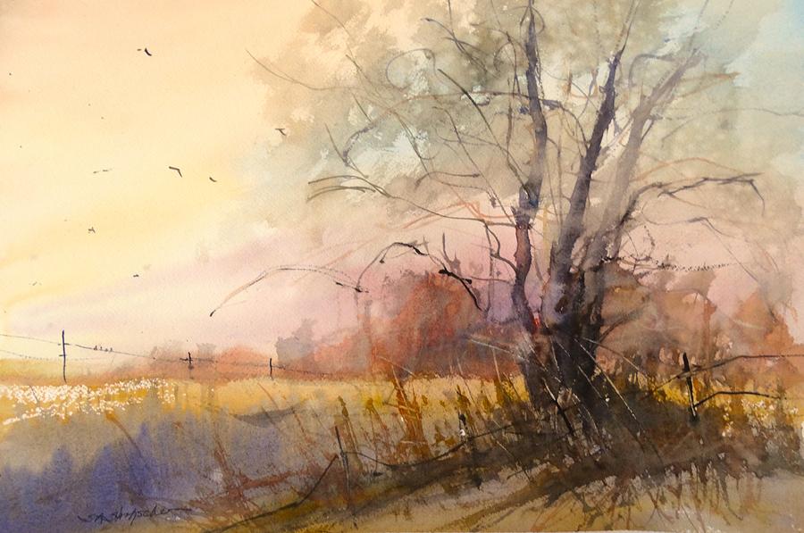 Bird Painting - Sunset on 108th by Sandra Strohschein