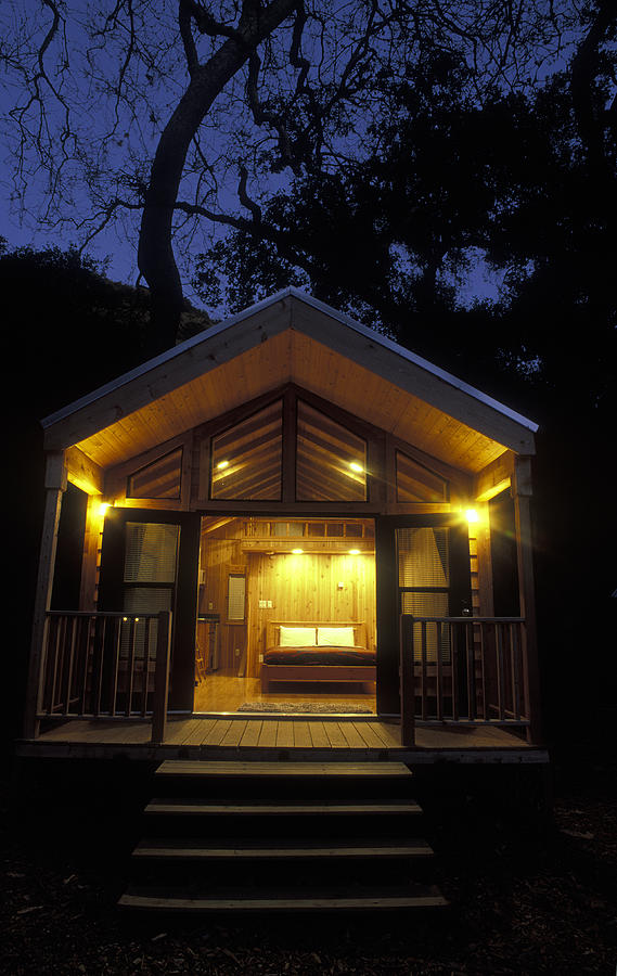 Sunset On A Cabin At El Capitan Canyon Photograph By Rich Reid