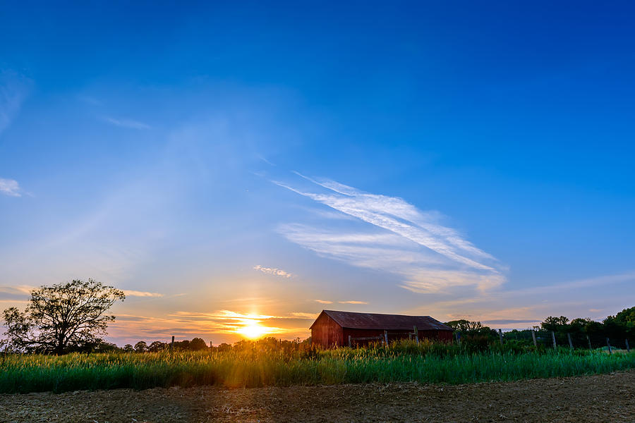 Sunset on a Maryland Farm Photograph by Patrick Wolf