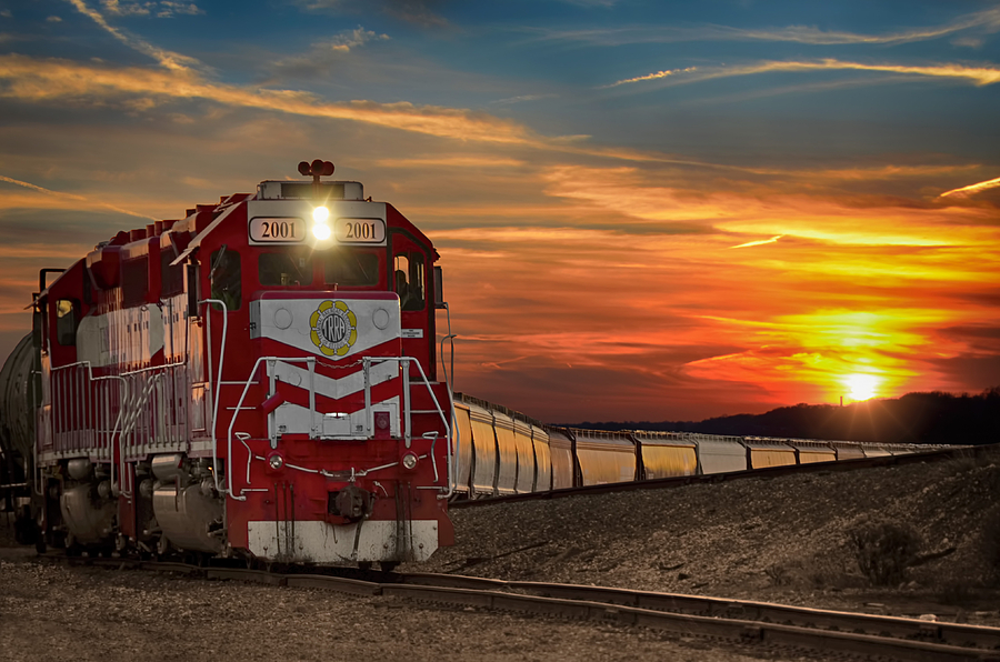 Sunset Photograph - Sunset on a Train by Steven Michael