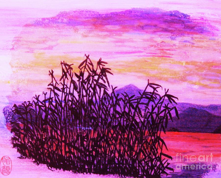 Sunset on Aizu marsh Painting by Thea Recuerdo