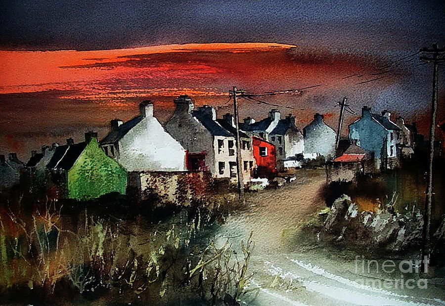 Sunset on Allihies, Beara, West Cork Painting by Val Byrne