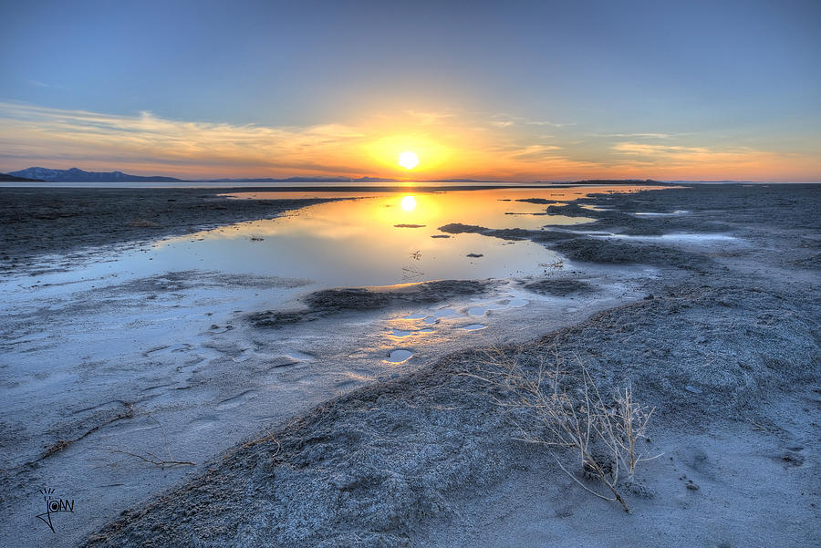 Sunset on Antelope Island Photograph by Joan Escala-Usarralde