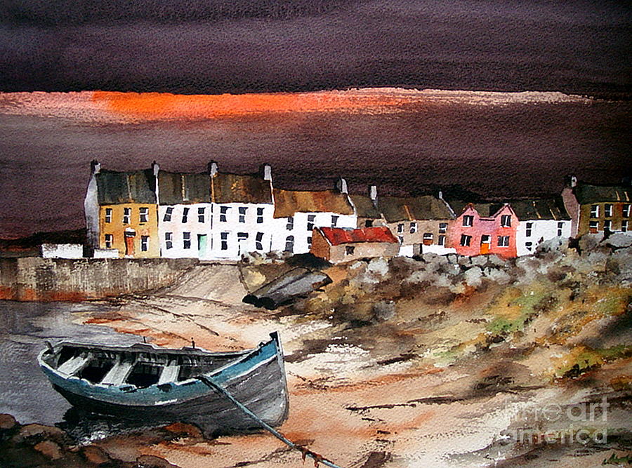 Sunset on Barna, Galway Painting by Val Byrne
