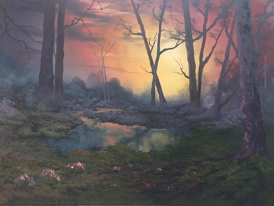 Sunset on Cannock Chase  Painting by Jean Walker