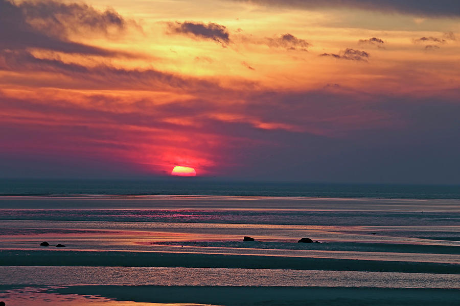Sunset on Cape Cod Bay Photograph by Sharon Mayhak