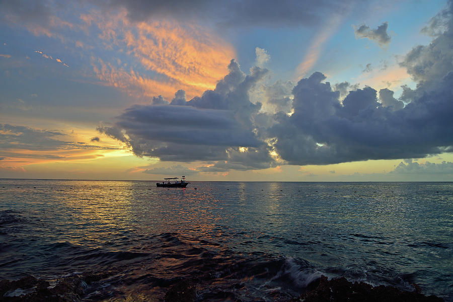 Sunset on Cozumel Photograph by Kathy Yates