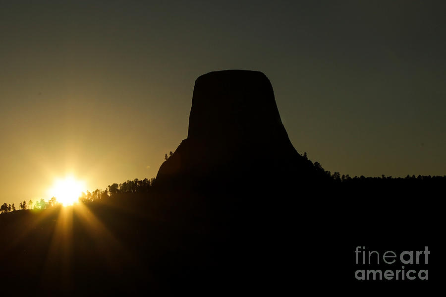Sunset on Devils Tower Photograph by Natural Focal Point Photography