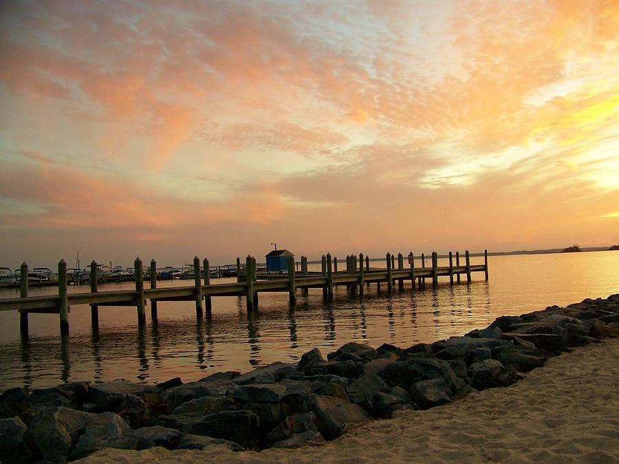 Sunset on Dewey Bay Photograph by Trish Tritz