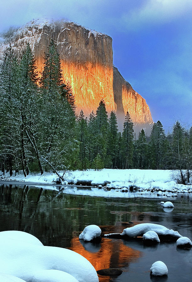 Sunset on El Capitan Yosemite National Park Photograph by Floyd Hopper