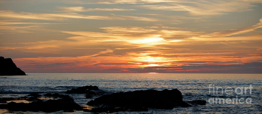Sunset on Fistral Beach, Cornwall, UK Photograph by Nicholas Burningham