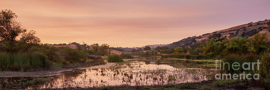 Sunset on Halls Valley Lake - Soft Light, Warm Photograph by Dean Birinyi