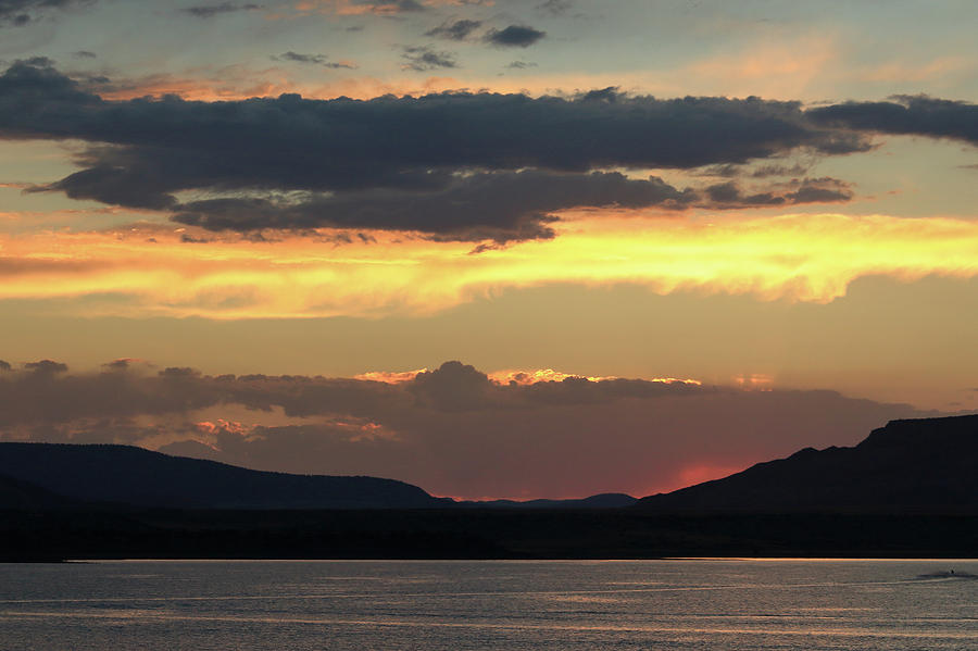 Sunset on Lake Abiquiu Photograph by David Diaz