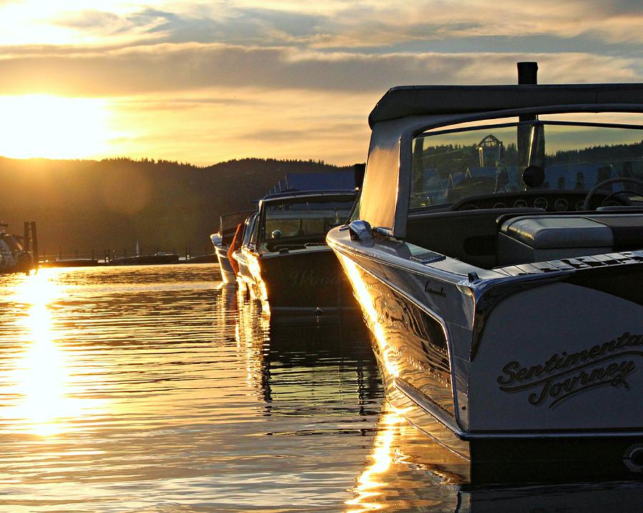 Boat Photograph - Sunset on Lake Coeur dAlene by Steve Natale