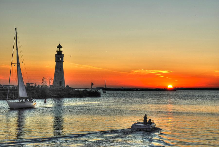 Sunset on Lake Erie Photograph by Michael Frank Jr