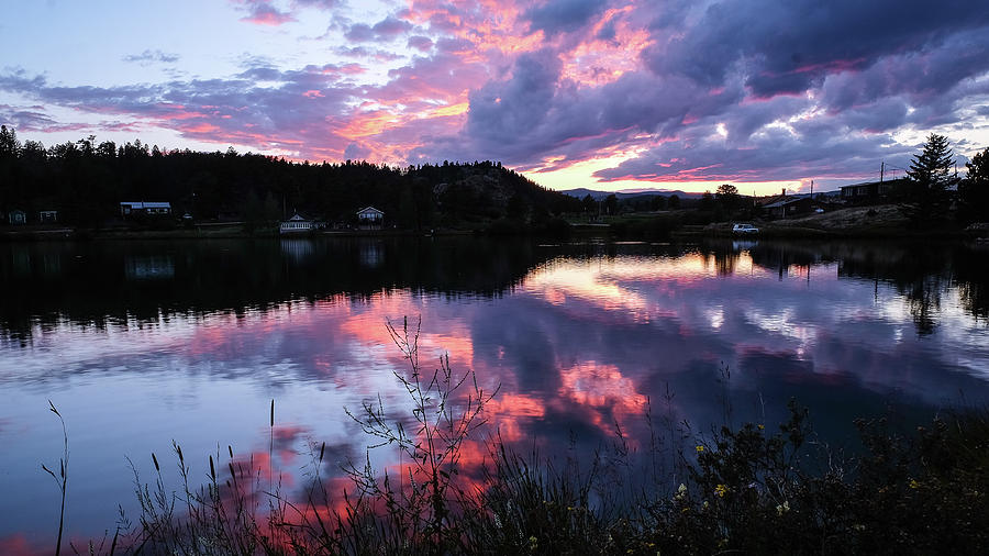 Sunset on Lake Ramona Photograph by Monte Stevens