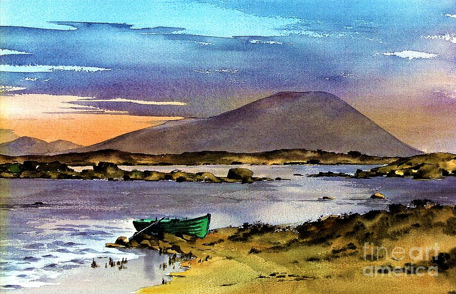 Sunset on Lough Cullin   Mayo Painting by Val Byrne