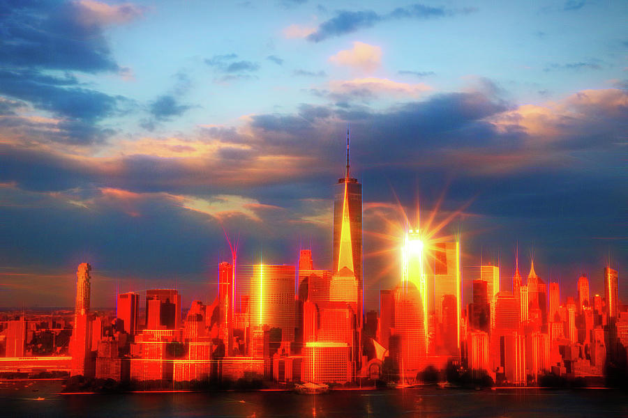 Sunset on Lower Manhattan # 2 Photograph by Allen Beatty