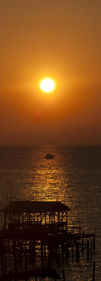 Sunset on Mobile bay Photograph by John Harmon