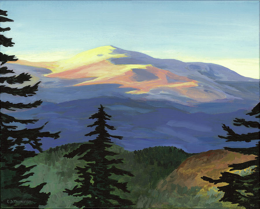 Sunset Painting - Sunset on Mount Washington, NH by Gisele D Thompson