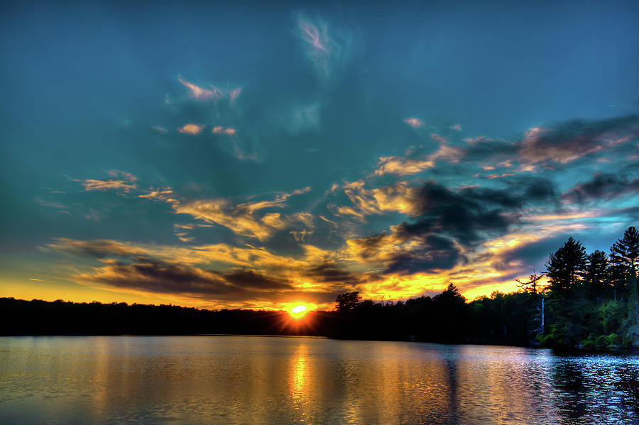 Sunset on Nicks Lake Photograph by David Patterson