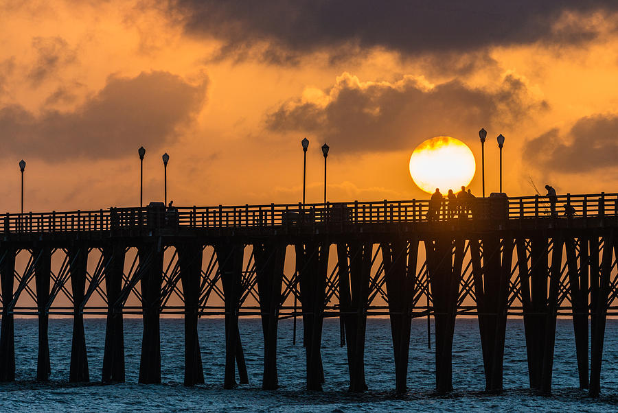 Sunset on Oceanside Pier - California Coast Photograph Photograph by Duane Miller