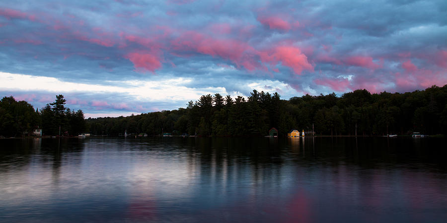 Sunset on Old Forge Pond Photograph by David Patterson