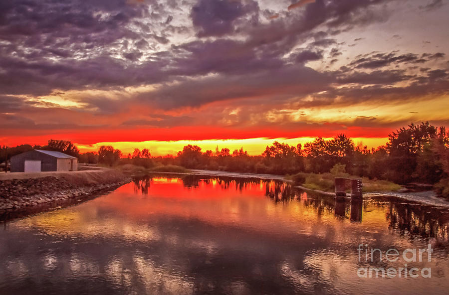Sunset On Payette River Photograph by Robert Bales
