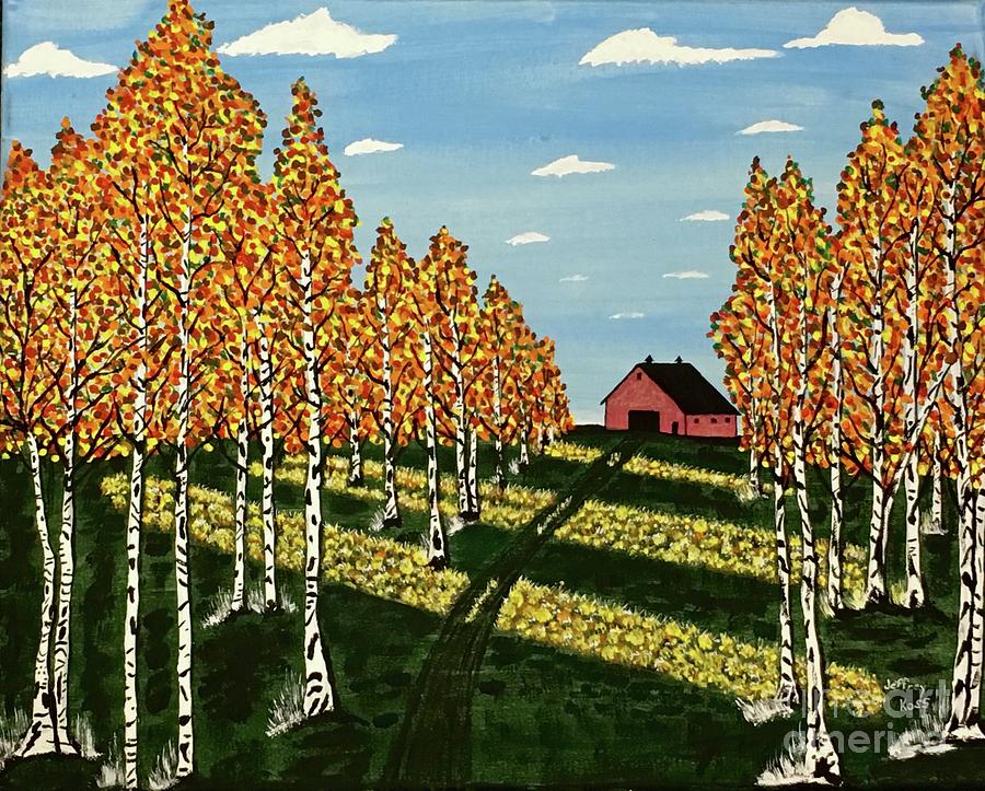  Sunset On Red Barn Road Painting by Jeffrey Koss