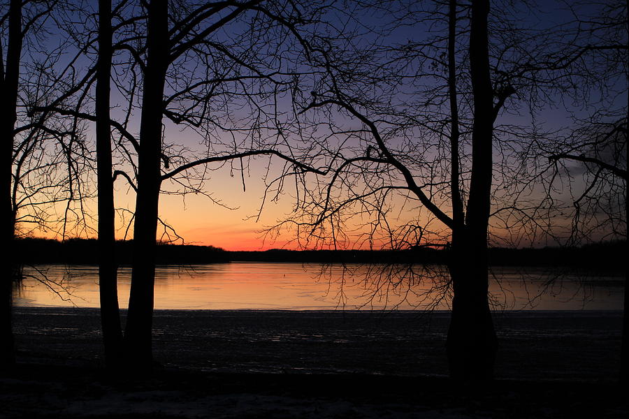 Sunset on Rocky Fork Lake Photograph by Karen Ruhl