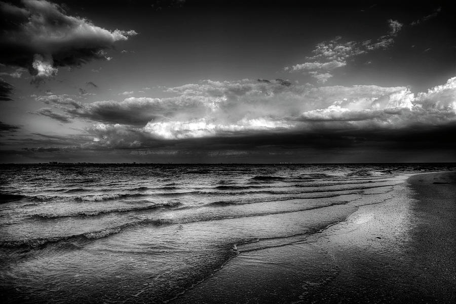 Sunset On Sanibel In Black and White Photograph by Greg and Chrystal Mimbs