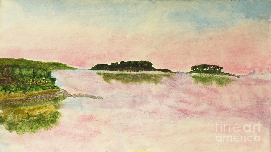 Sunset on sea, painting Painting by Irina Afonskaya