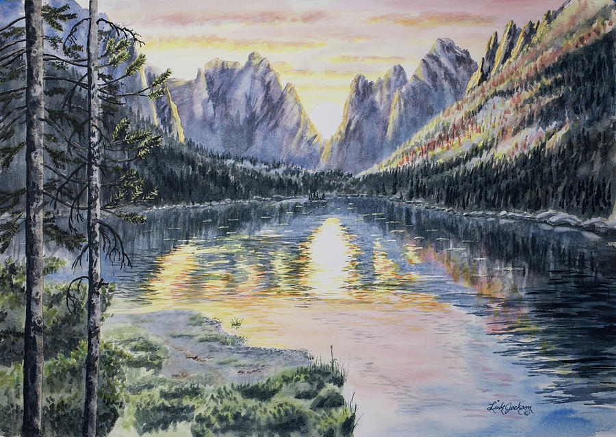 Sunset on Ship Island Lake Painting by Link Jackson