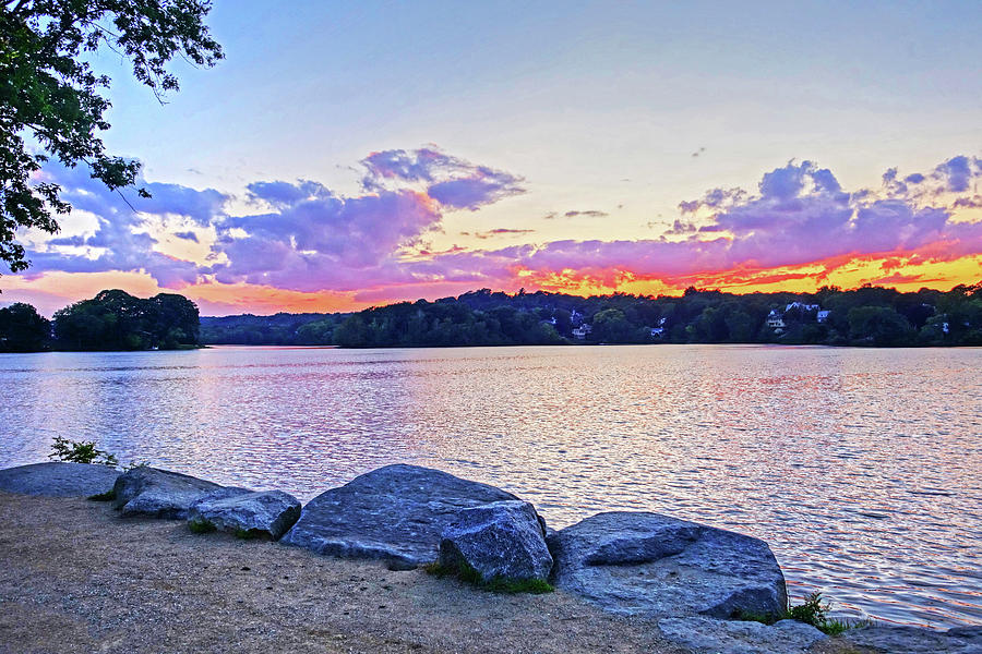 Sunset on Spy Pond Arlington MA Photograph by Toby McGuire