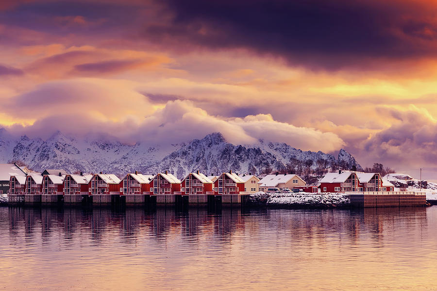 Sunset on Svolvaer Photograph by Philippe Sainte-Laudy