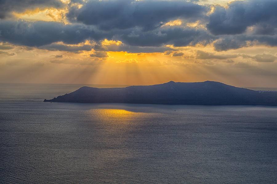 Sunset on the Aegean Sea Photograph by Kathy Adams Clark