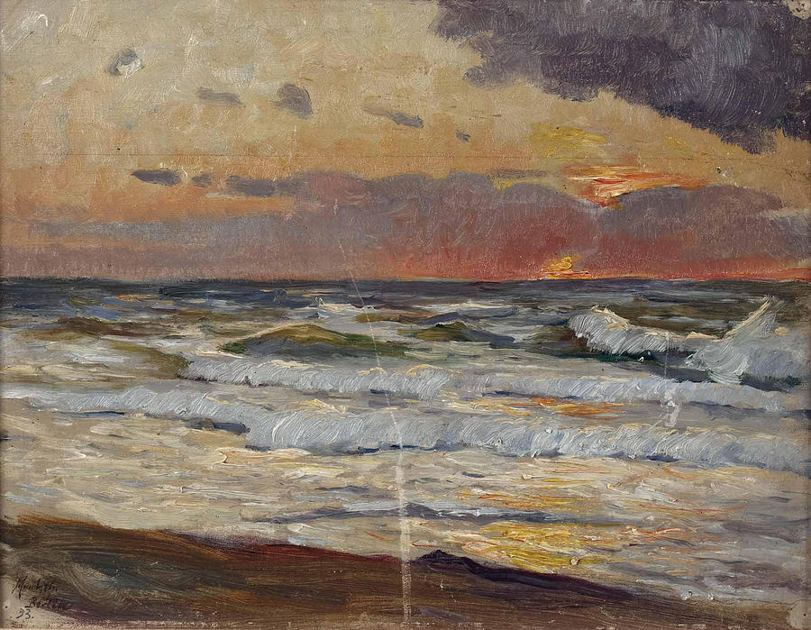 Sunset on the Baltic Sea Painting by Max Uth