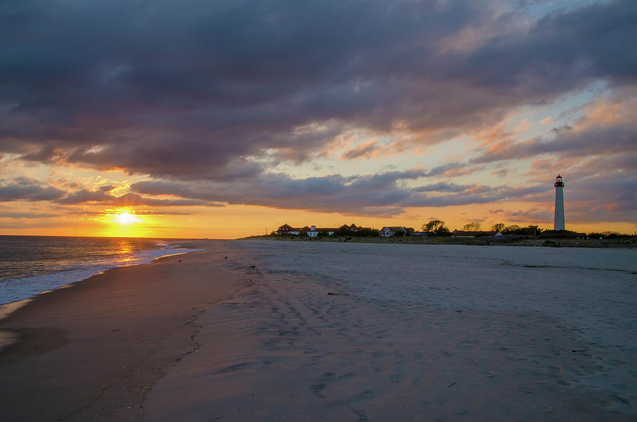 Sunset on the Beach Cape May New Jersey Photograph by Bill Cannon
