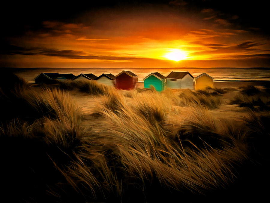 Sunset On the Beach Digital Art by Ronald Bolokofsky