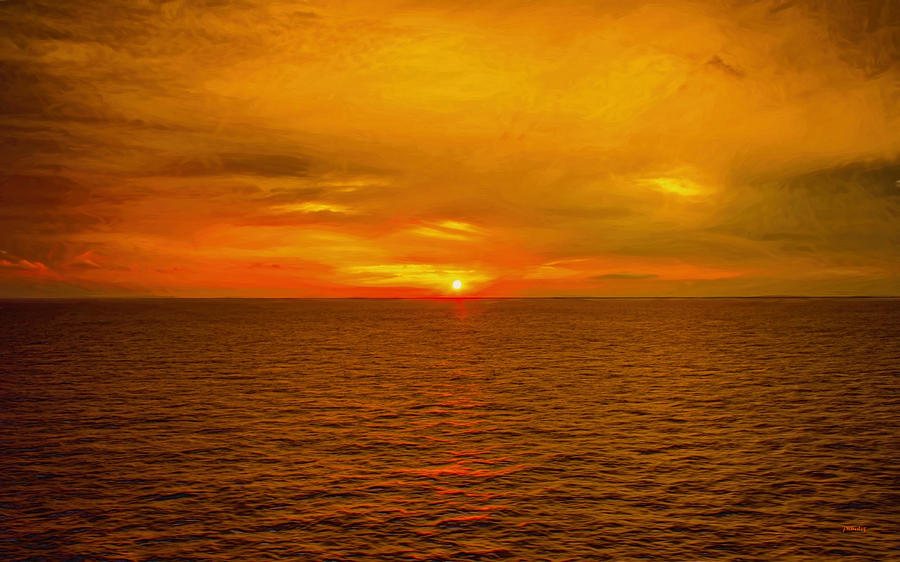 Sunset on the Caribbean Sea Photograph by John M Bailey